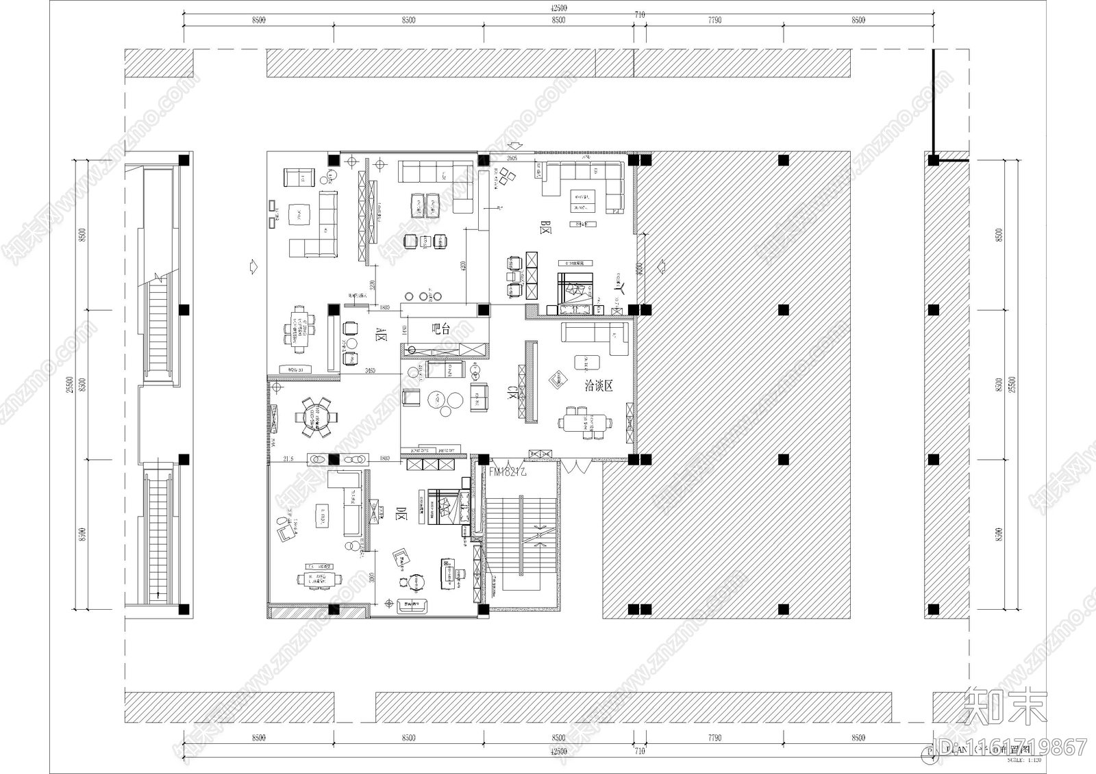 现代家居卖场cad施工图下载【ID:1161719867】