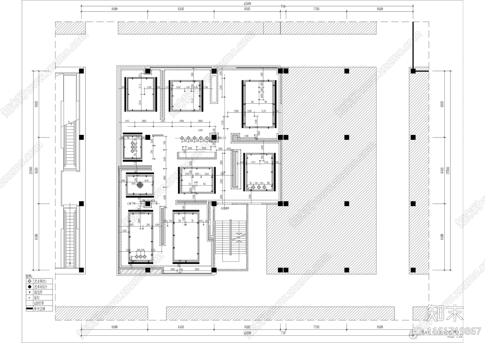 现代家居卖场cad施工图下载【ID:1161719867】