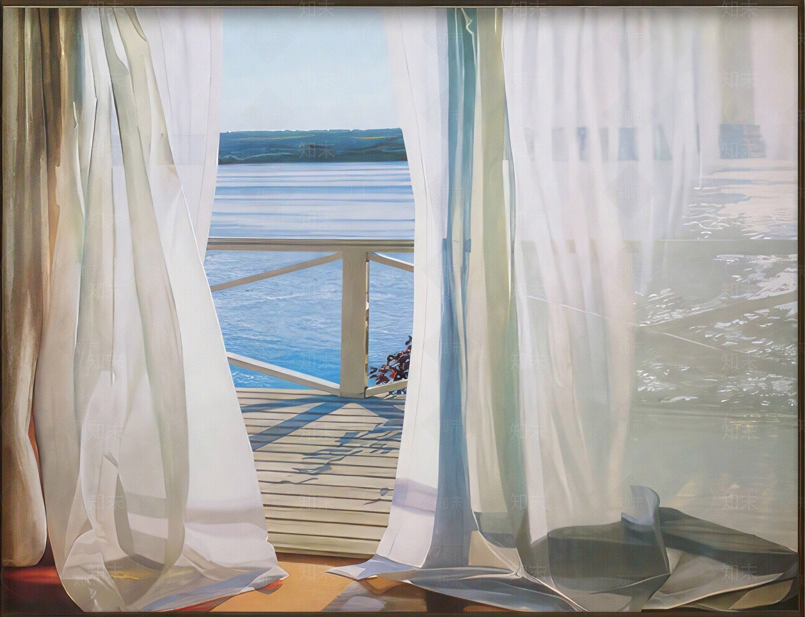 法式假窗户风景装饰画ins风贴图下载【ID:1161720741】