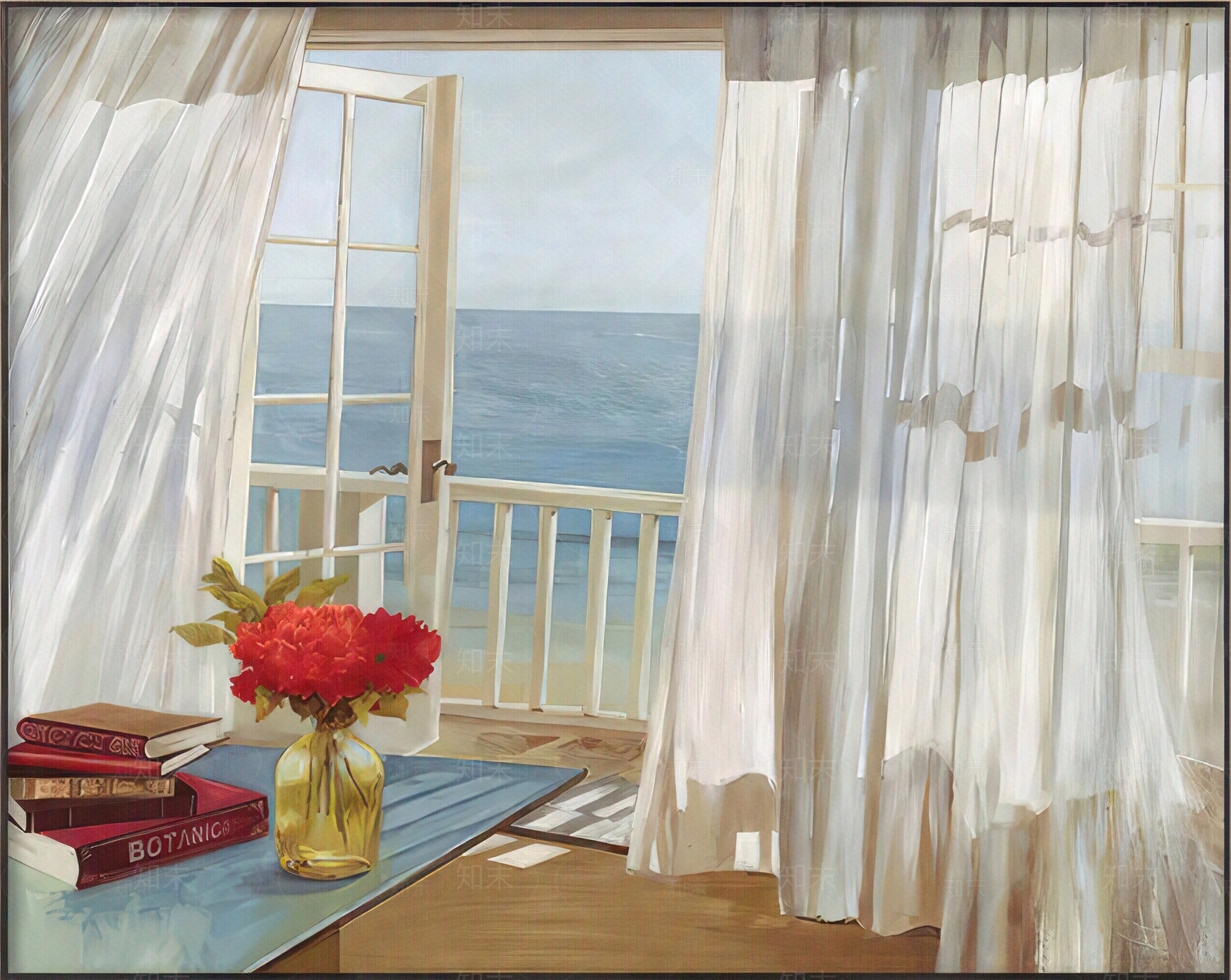 法式假窗户风景装饰画ins风贴图下载【ID:1161720677】