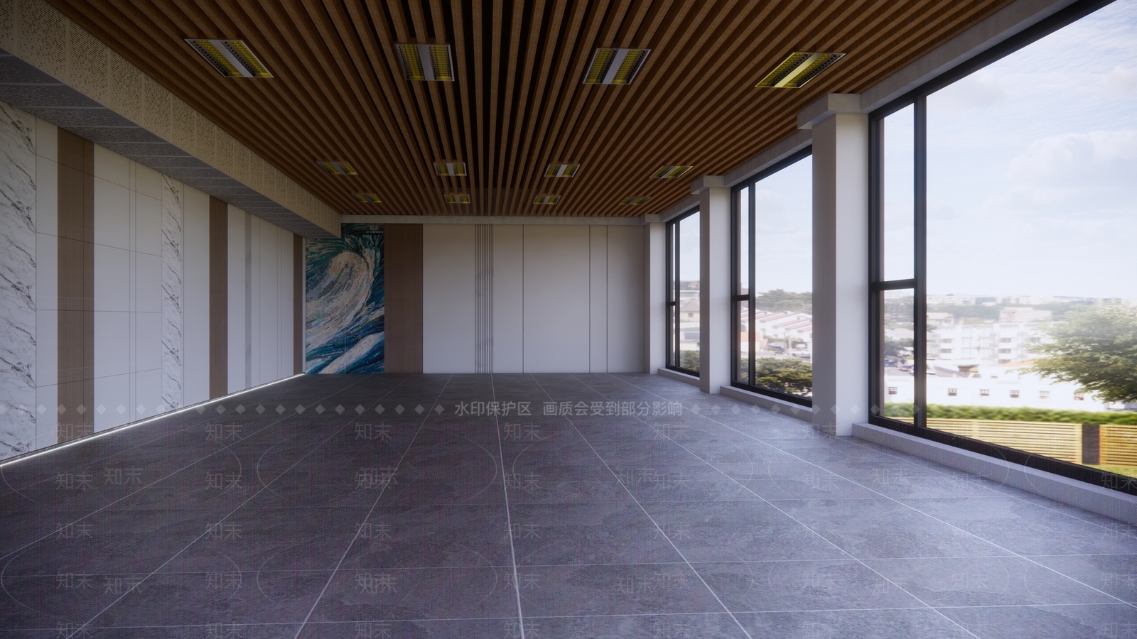 现代办公室会议室吊顶SU模型下载【ID:1161726378】