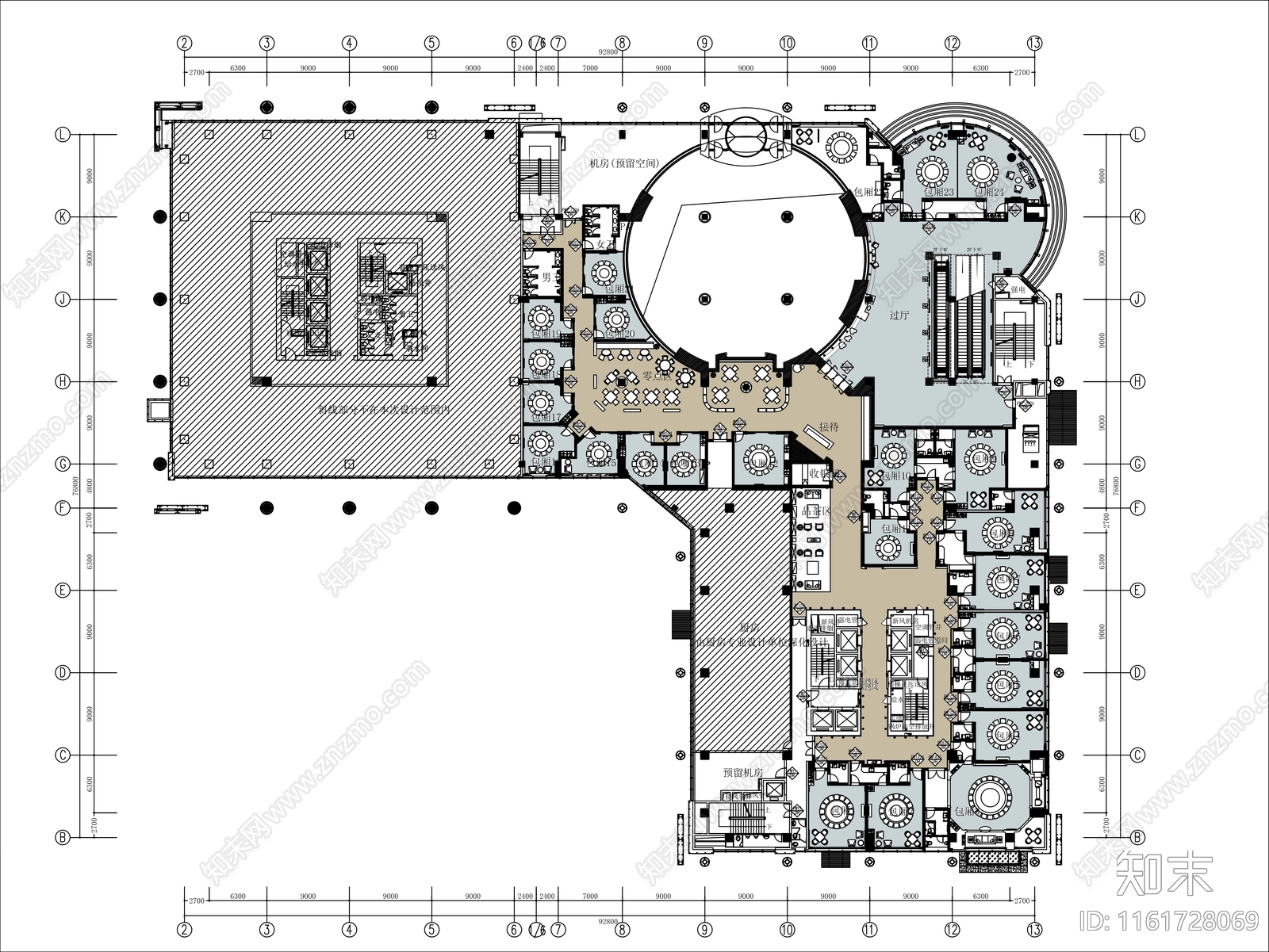 江苏五星级酒店4000㎡综合餐厅施工图下载【ID:1161728069】