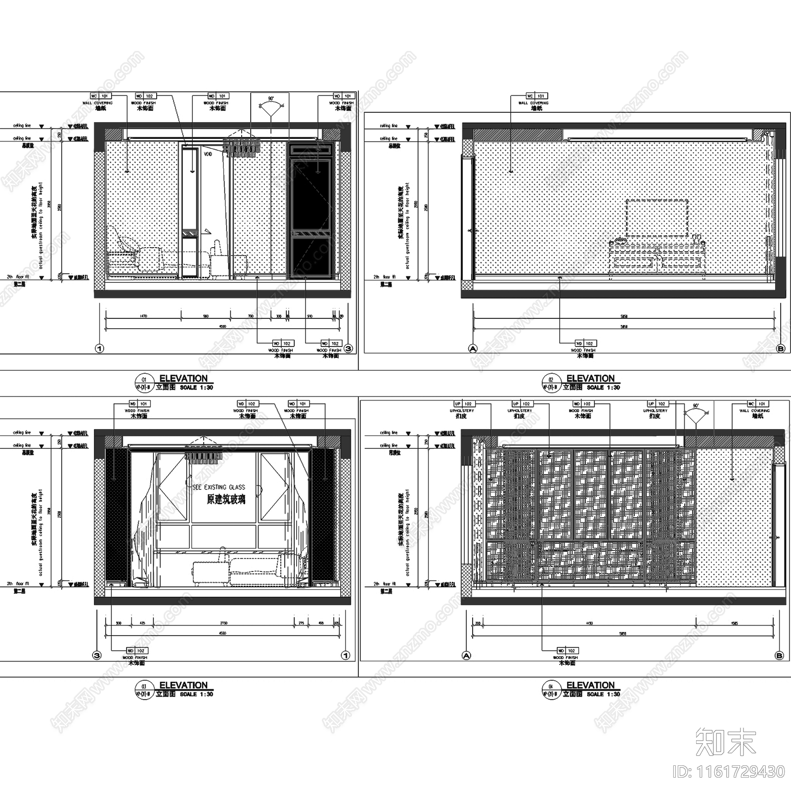 现代简约方兴上海大宁东区下叠二层别墅室内家装cad施工图下载【ID:1161729430】