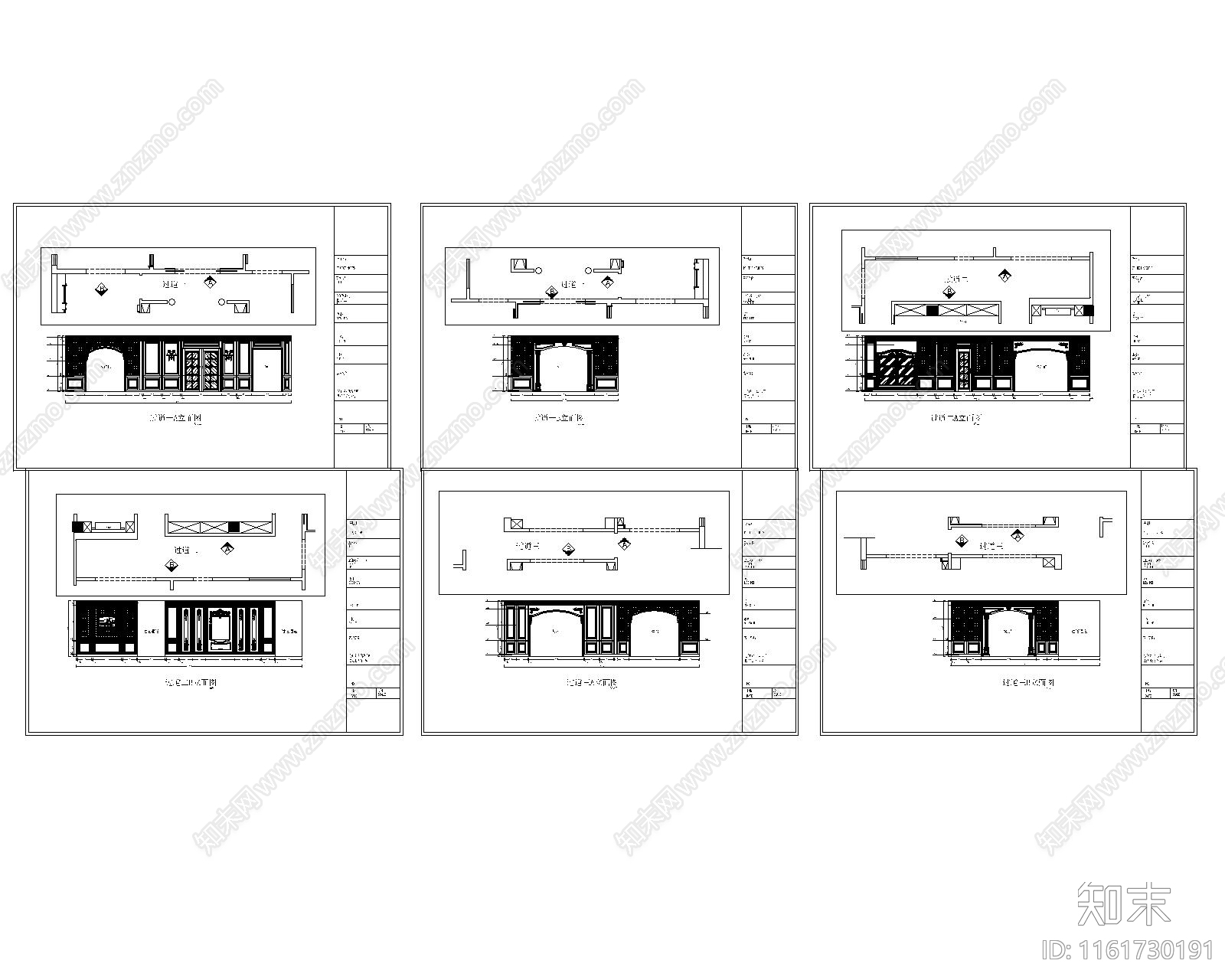 简欧南昌店过道施工图下载【ID:1161730191】