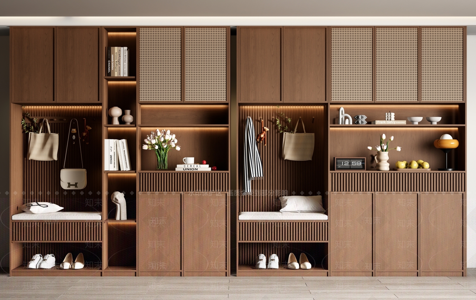 现代中古风鞋柜SU模型下载【ID:1161730595】