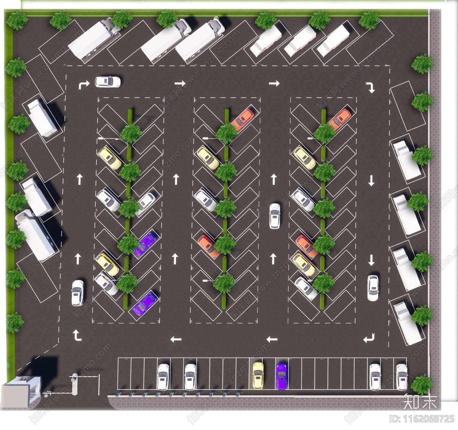 现代停车场SU模型下载【ID:1162068725】