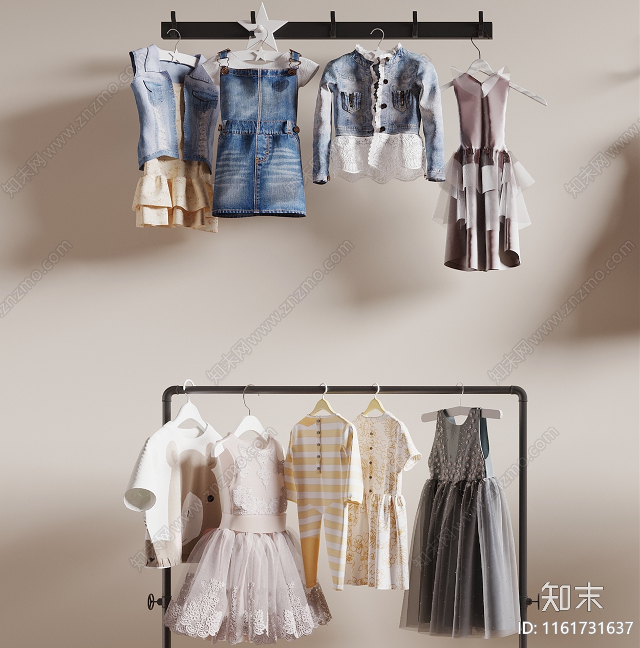 现代儿童衣服3D模型下载【ID:1161731637】