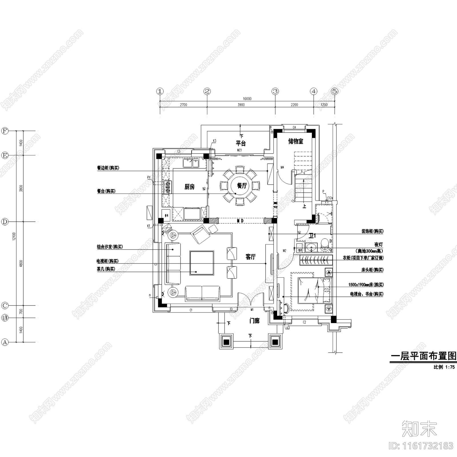 简欧欧式BJ260三层别墅室内家装cad施工图下载【ID:1161732183】