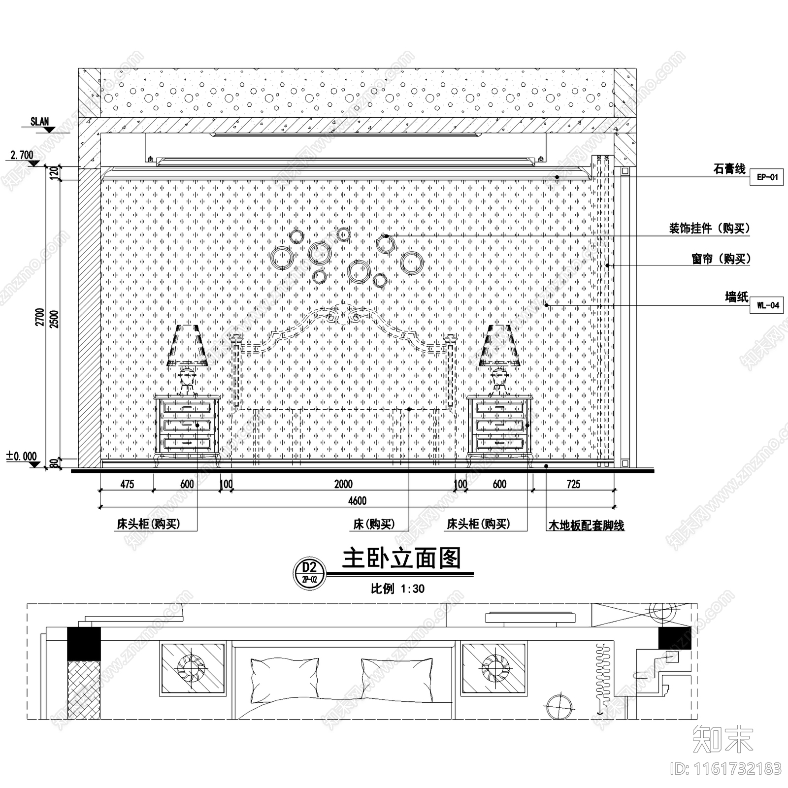 简欧欧式BJ260三层别墅室内家装cad施工图下载【ID:1161732183】