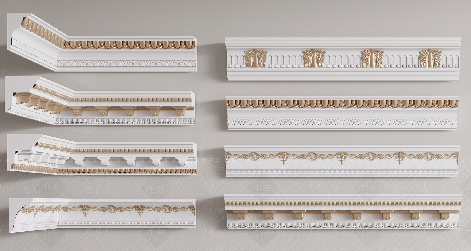 欧式古典欧式雕花角线组合3D模型下载【ID:1161735957】