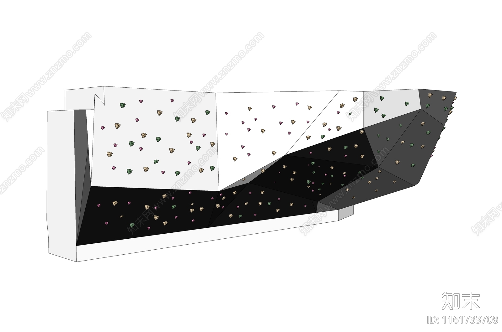 现代几何攀岩墙SU模型下载【ID:1161733708】