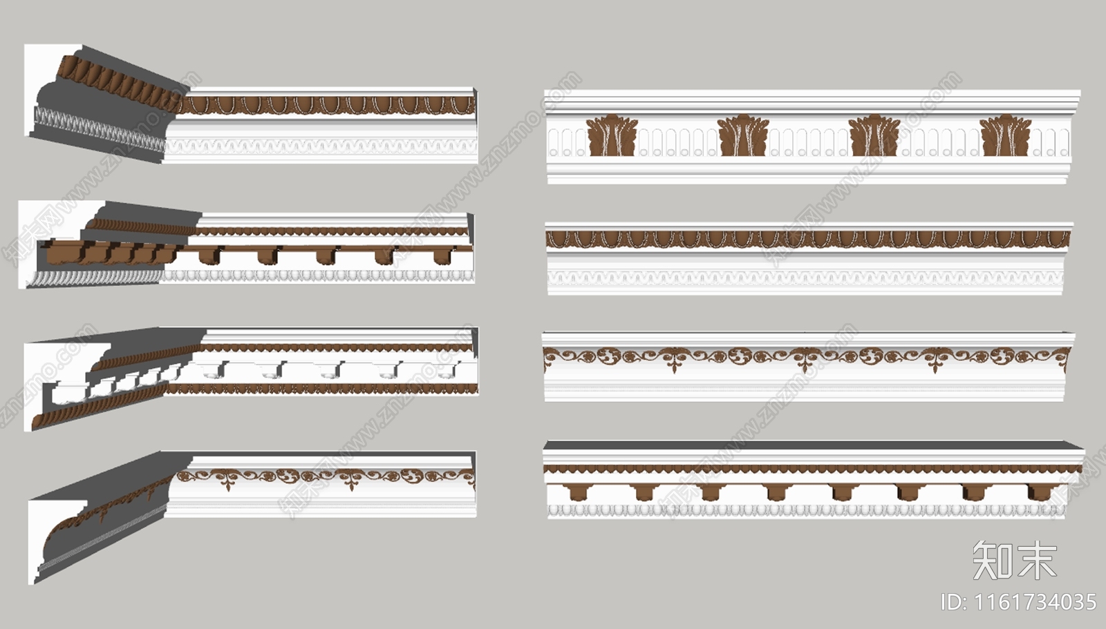 欧式雕花角线组合SU模型下载【ID:1161734035】