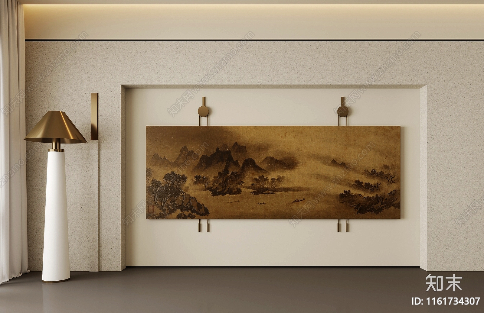 现代中古风装饰挂画SU模型下载【ID:1161734307】