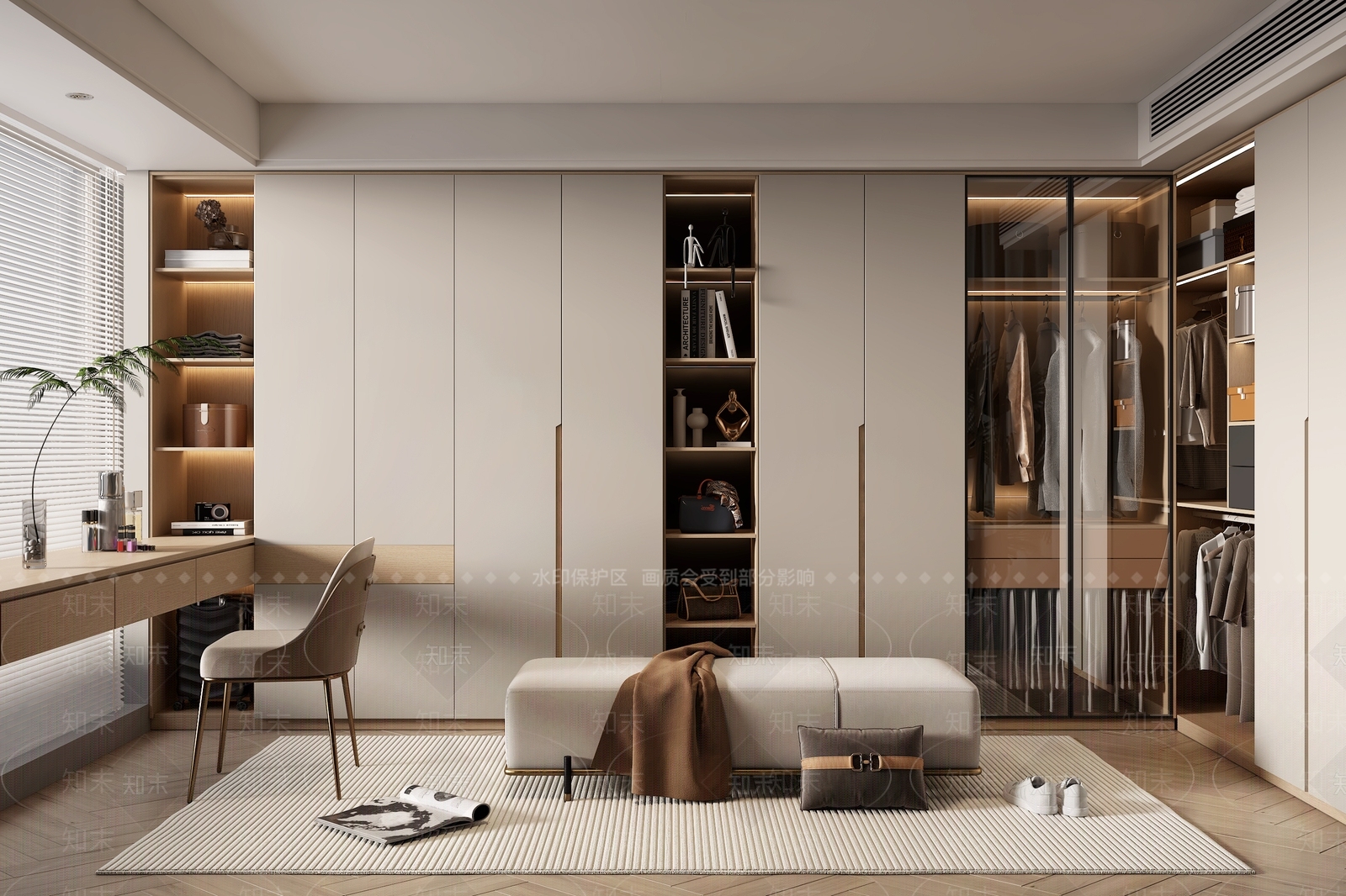 现代家居衣帽间3D模型下载【ID:1161735701】