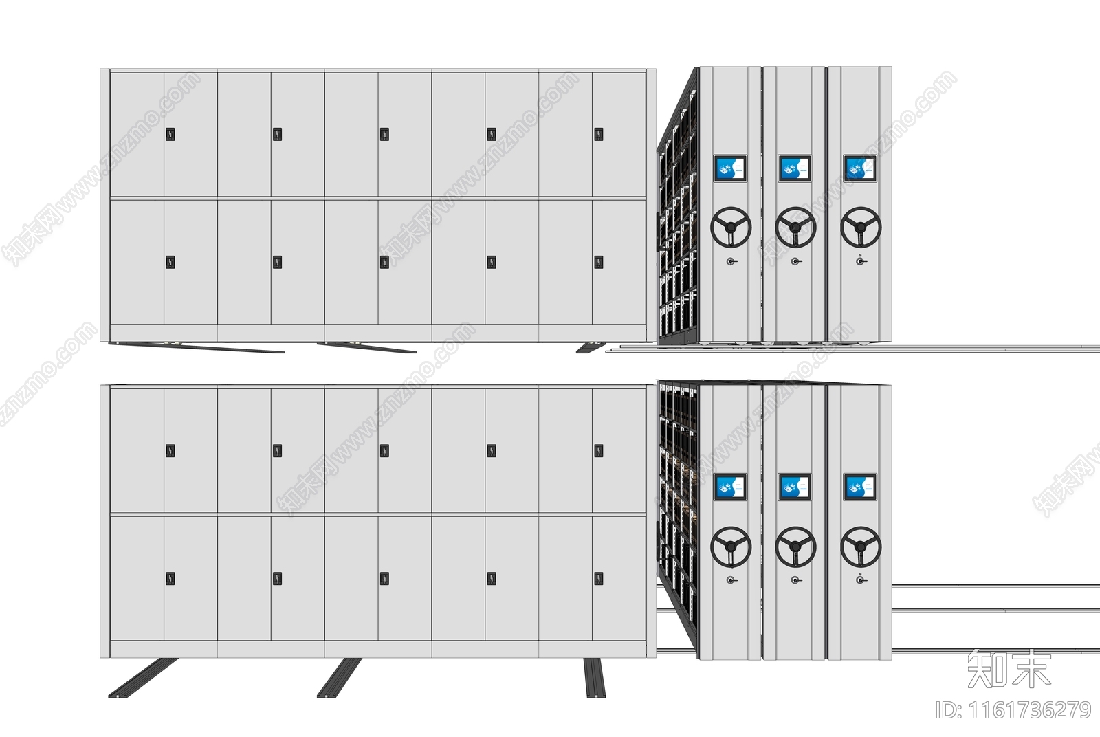 现代可移动文件柜档案柜SU模型下载【ID:1161736279】