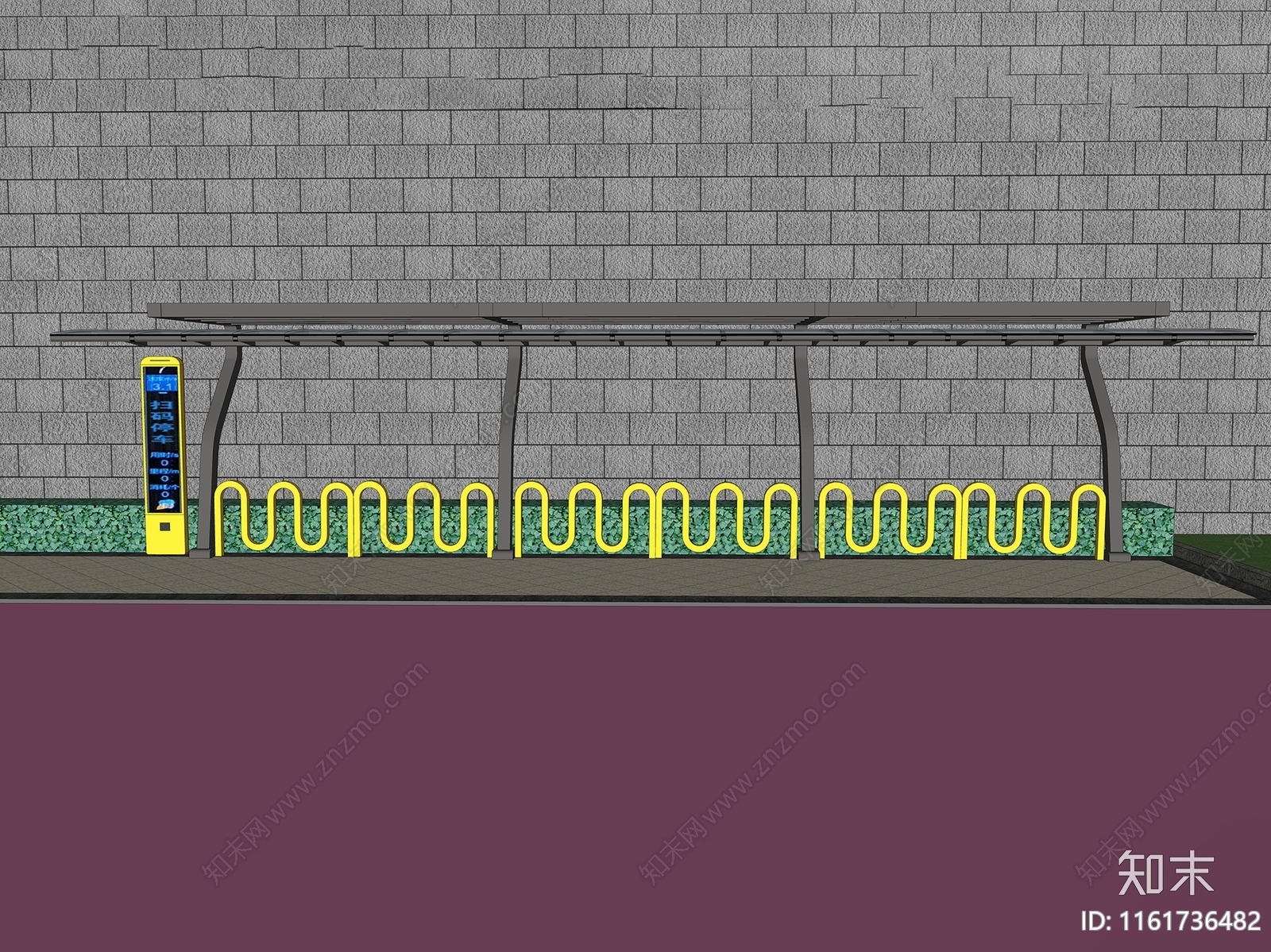 骑行驿站自行车棚SU模型下载【ID:1161736482】