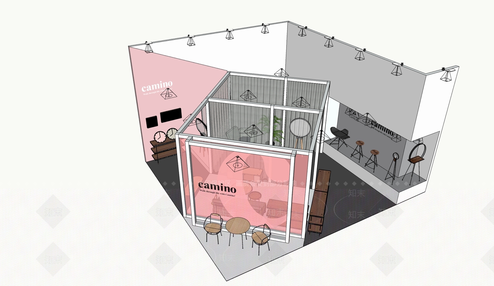 现代商业展厅SU模型下载【ID:1161736918】