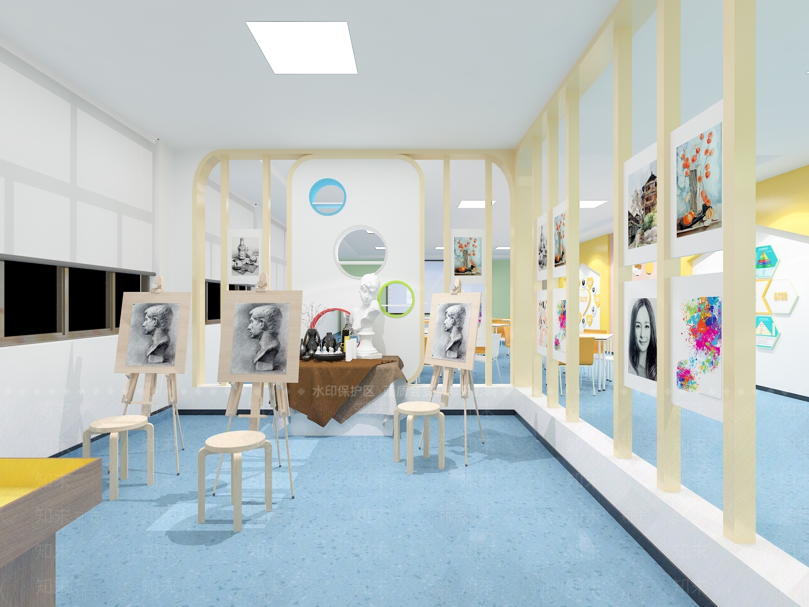 现代教室3D模型下载【ID:1161738700】