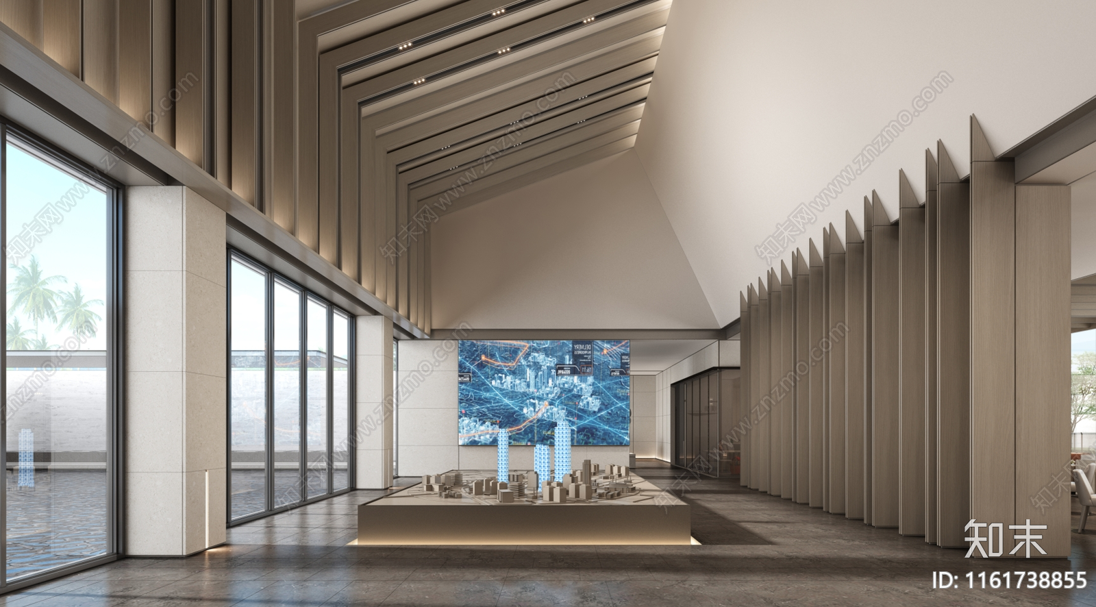 现代售楼处顶面造型中空木条独立节点施工图下载【ID:1161738855】