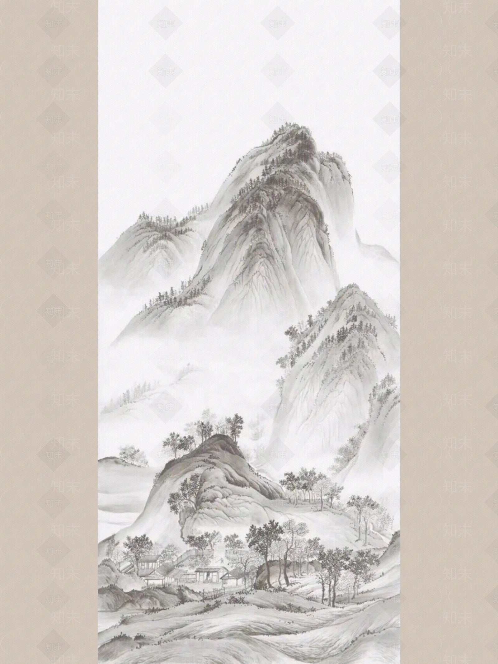 山水画高清贴图材质