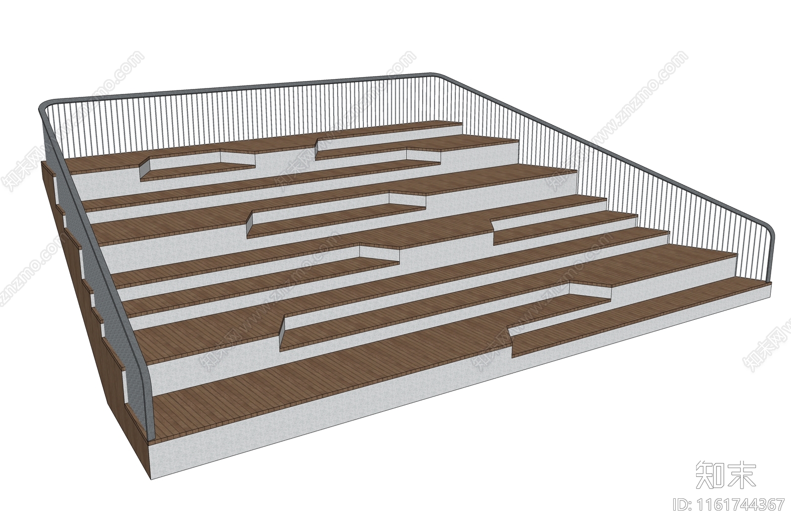 现代阶梯台阶看台SU模型下载【ID:1161744367】