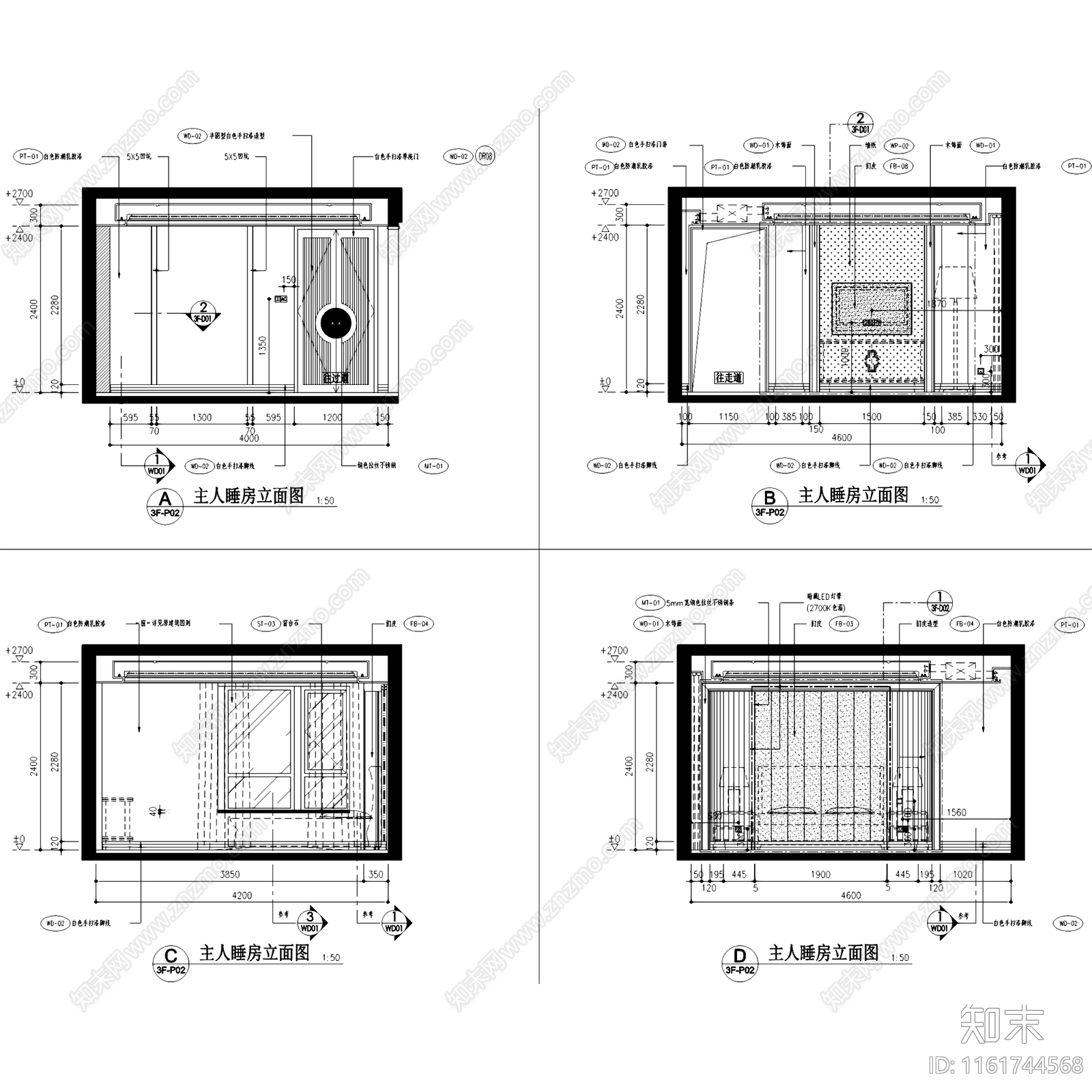 现代简约新力铂园叠墅上叠户型三层别墅室内家装cad施工图下载【ID:1161744568】