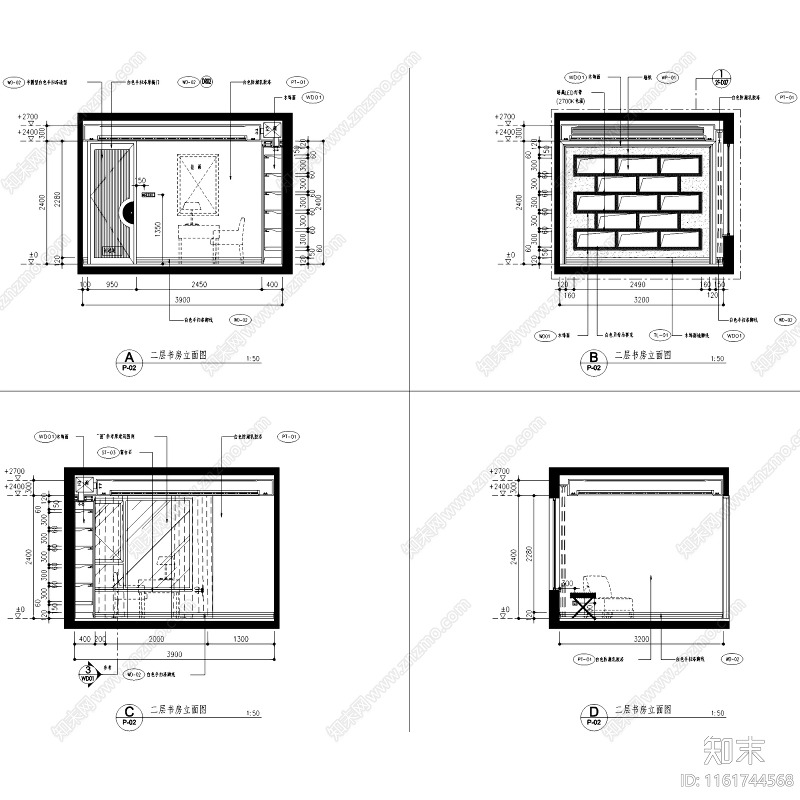 现代简约新力铂园叠墅上叠户型三层别墅室内家装cad施工图下载【ID:1161744568】