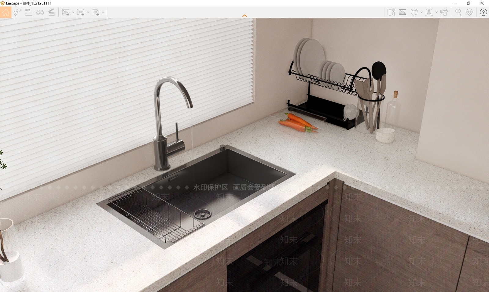 现代水槽SU模型下载【ID:1161745056】