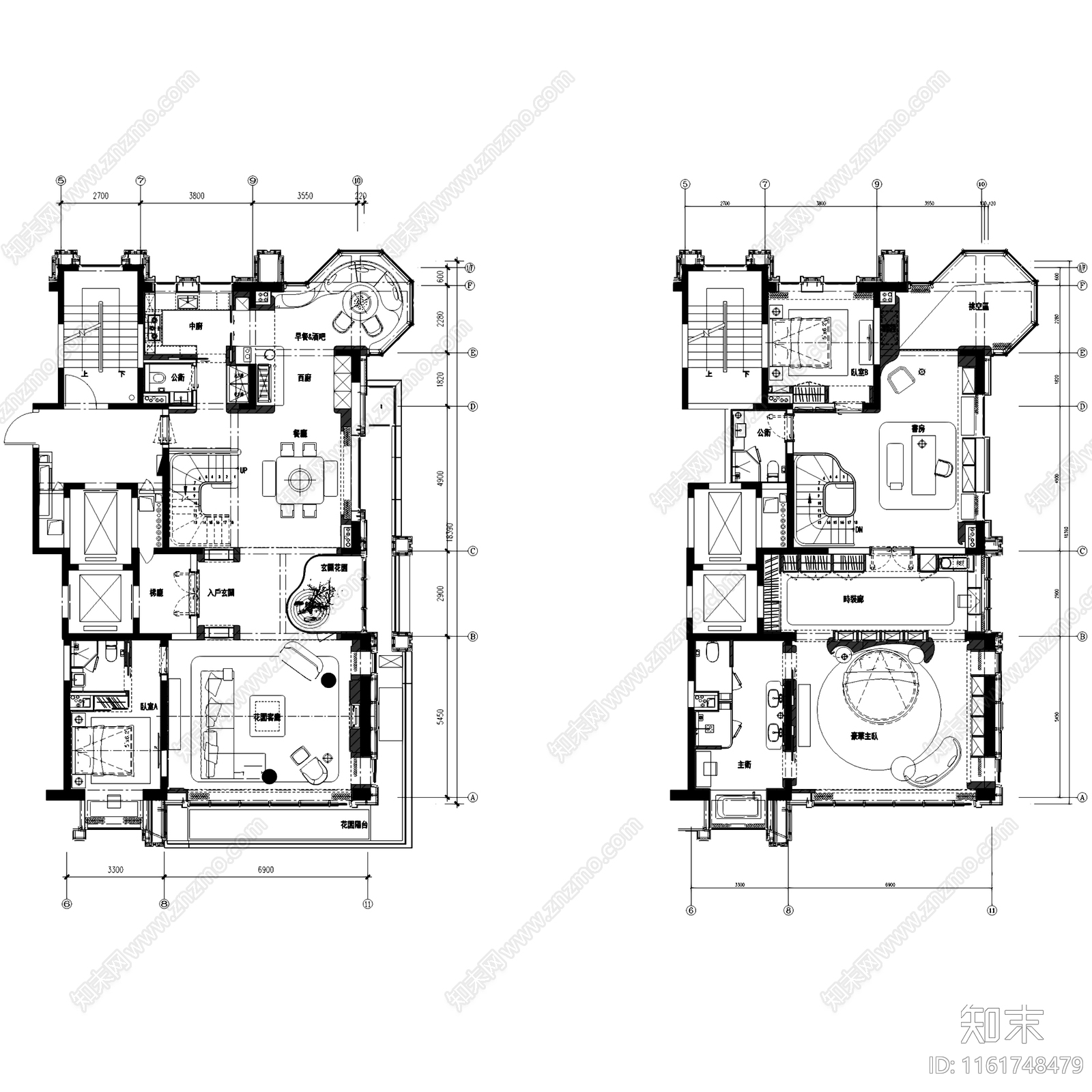 懋源孙河A2叠墅户型室内家装施工图下载【ID:1161748479】