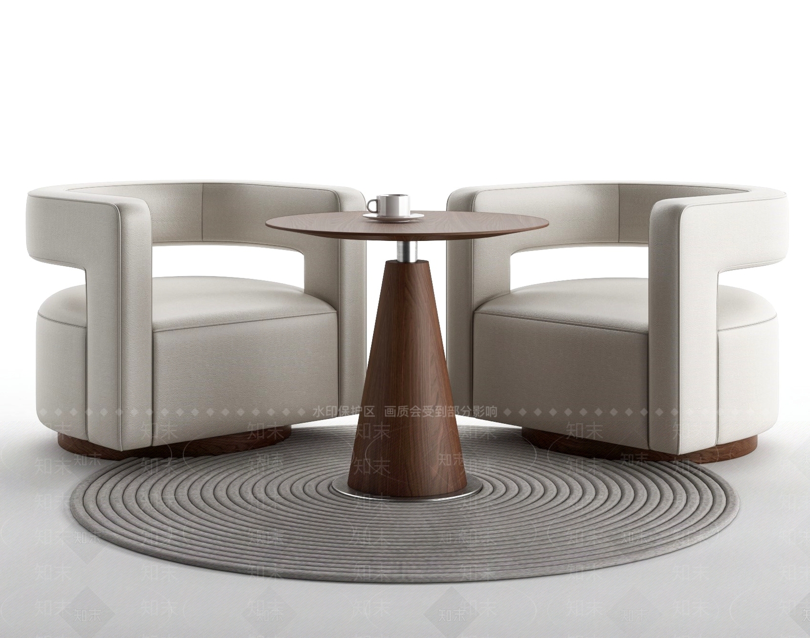 现代洽谈桌椅组合3D模型下载【ID:1161752437】