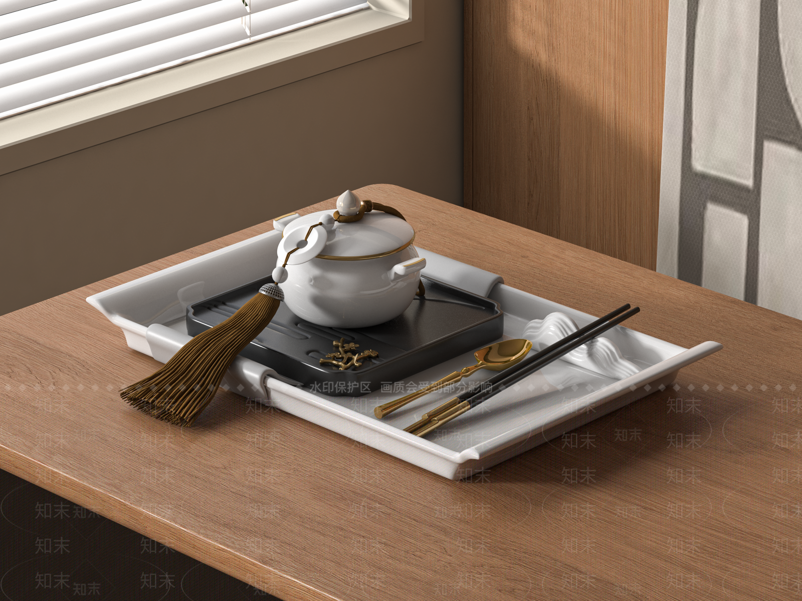 新中式餐具3D模型下载【ID:1161753416】