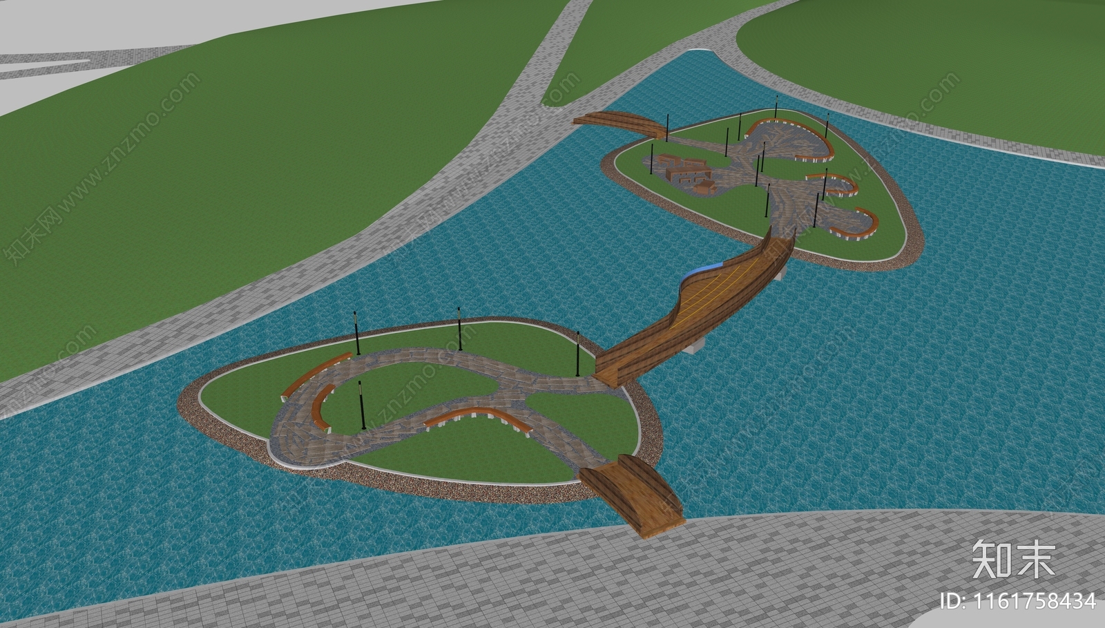 现代湿地公园SU模型下载【ID:1161758434】
