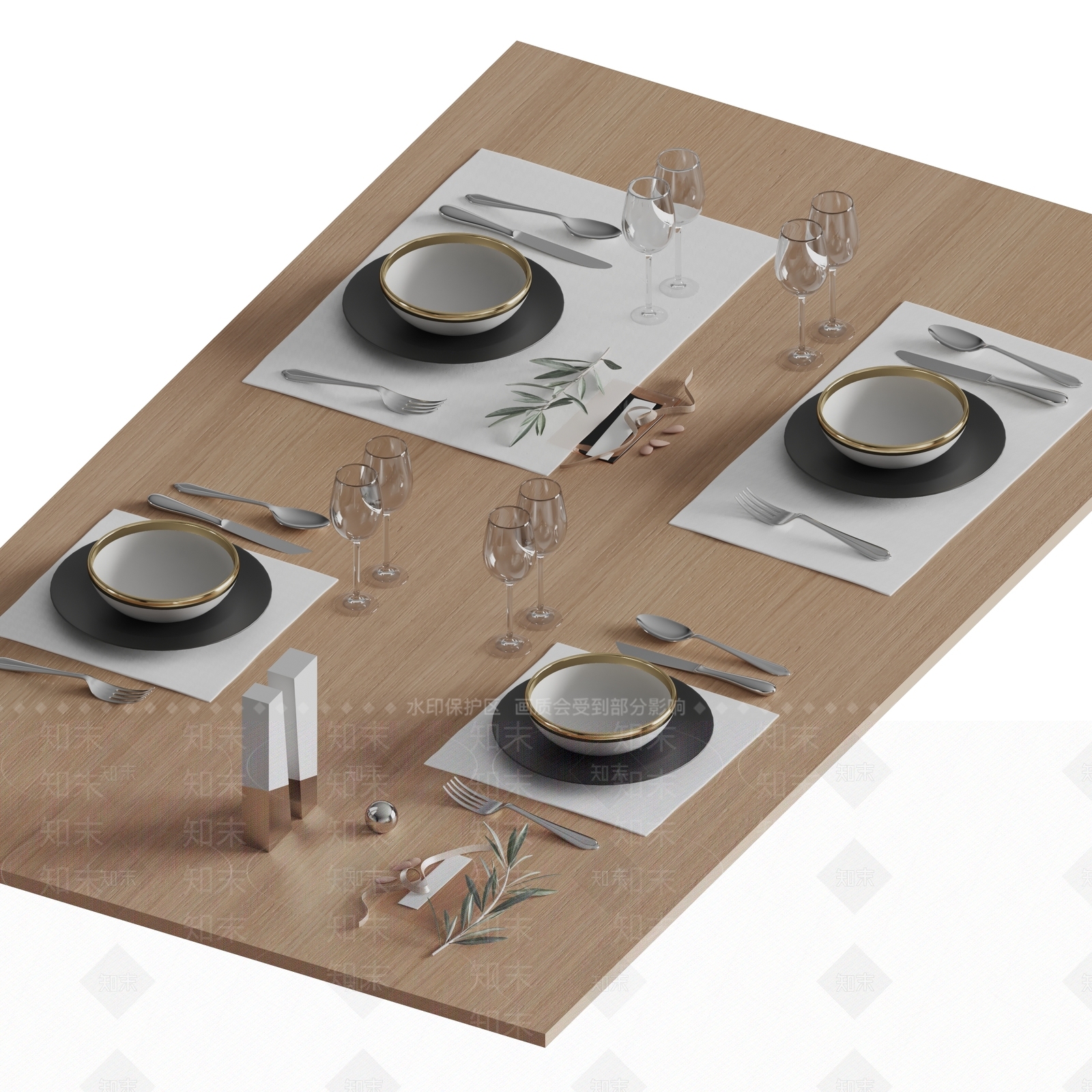 现代餐具3D模型下载【ID:1161759335】