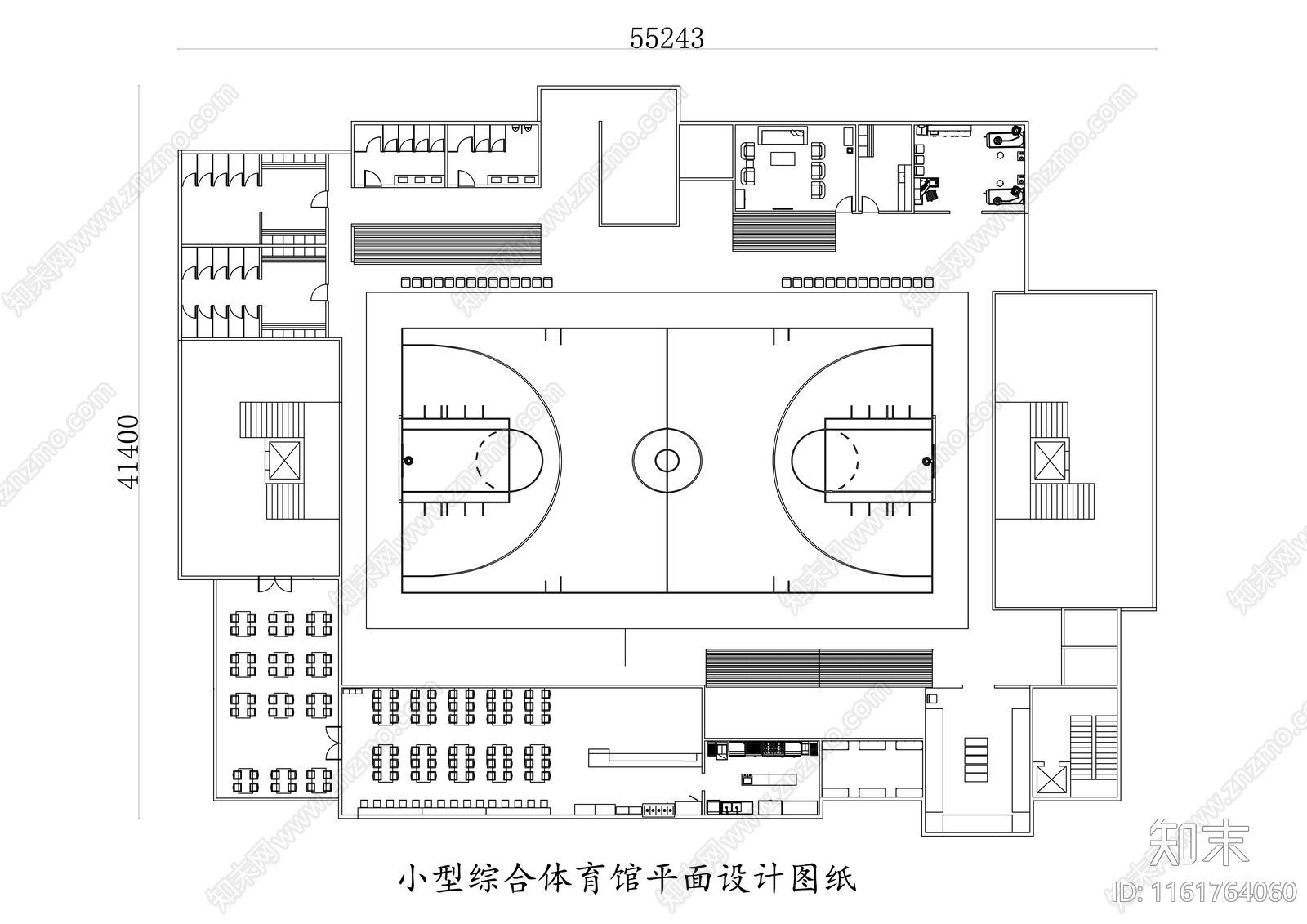 小型综合体育馆平面设计图纸施工图下载【ID:1161764060】