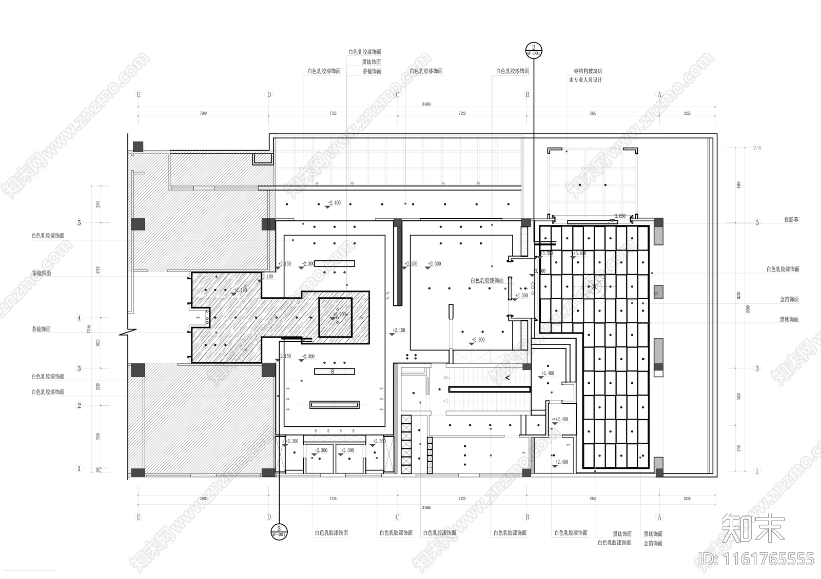 新中式茶室会所cad施工图下载【ID:1161765555】