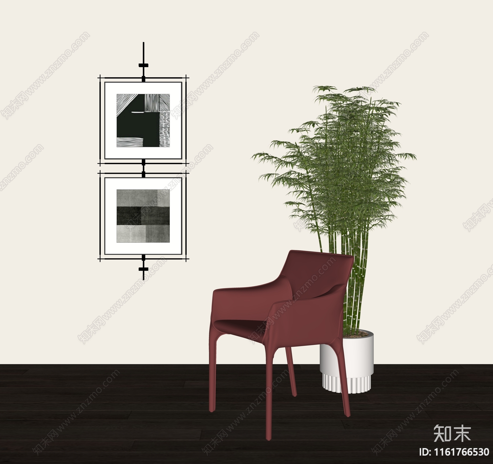 现代装饰画SU模型下载【ID:1161766530】