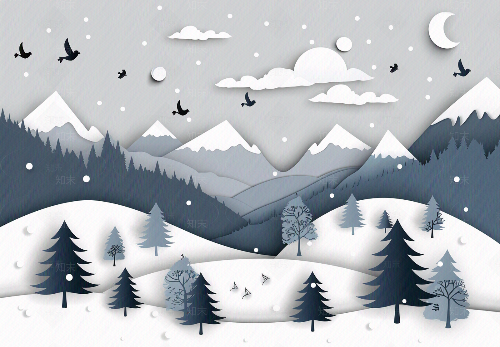 儿童房风景图案壁纸贴图下载【ID:1161767140】