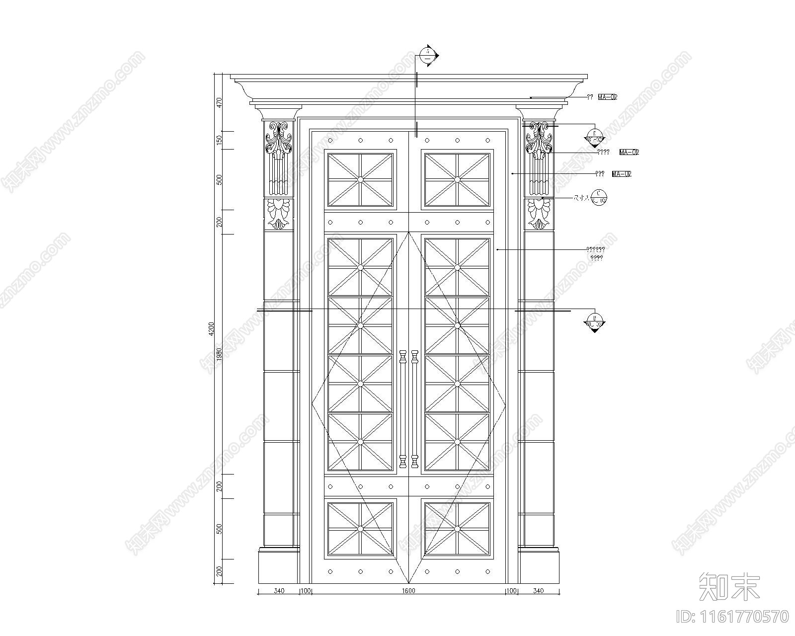 580套多种材料拼接及各种门类节点木地砖地面天花大样图玻璃推拉门施工图下载【ID:1161770570】