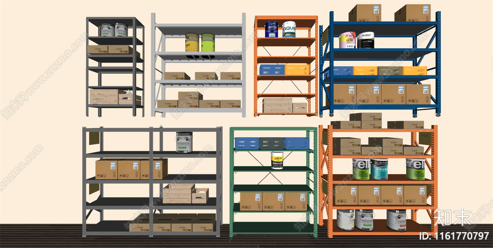 现代货架SU模型下载【ID:1161770797】