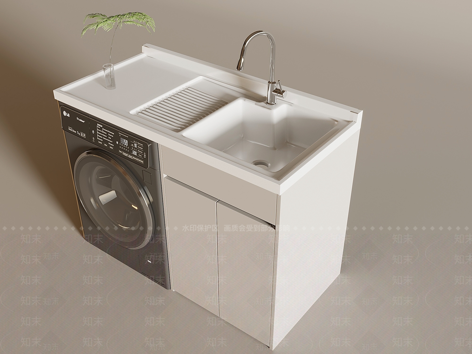 现代洗衣机柜3D模型下载【ID:1161773375】