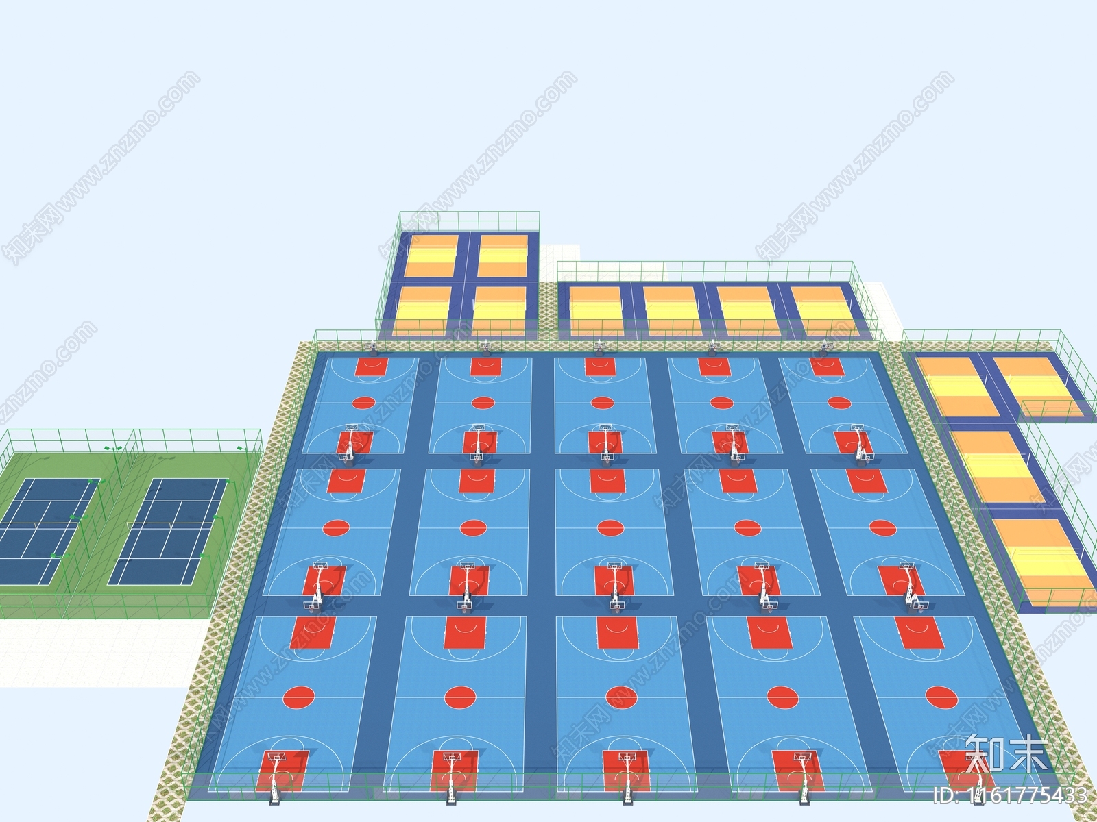 现代篮球场3D模型下载【ID:1161775433】