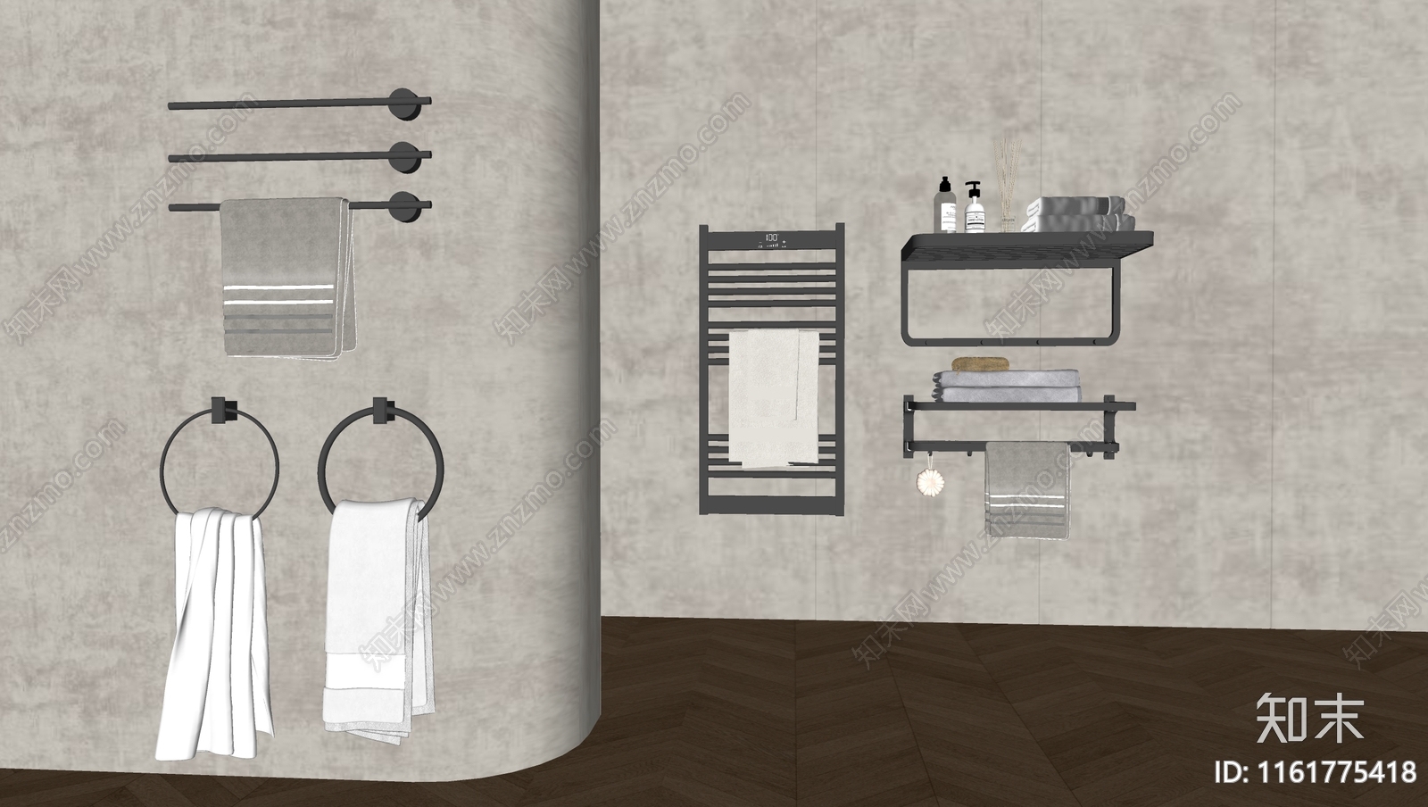 现代毛巾架SU模型下载【ID:1161775418】