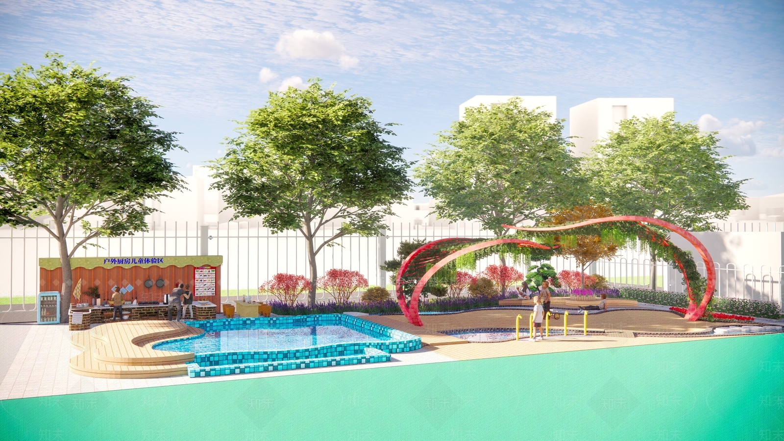 幼儿园水池SU模型下载【ID:1162044209】