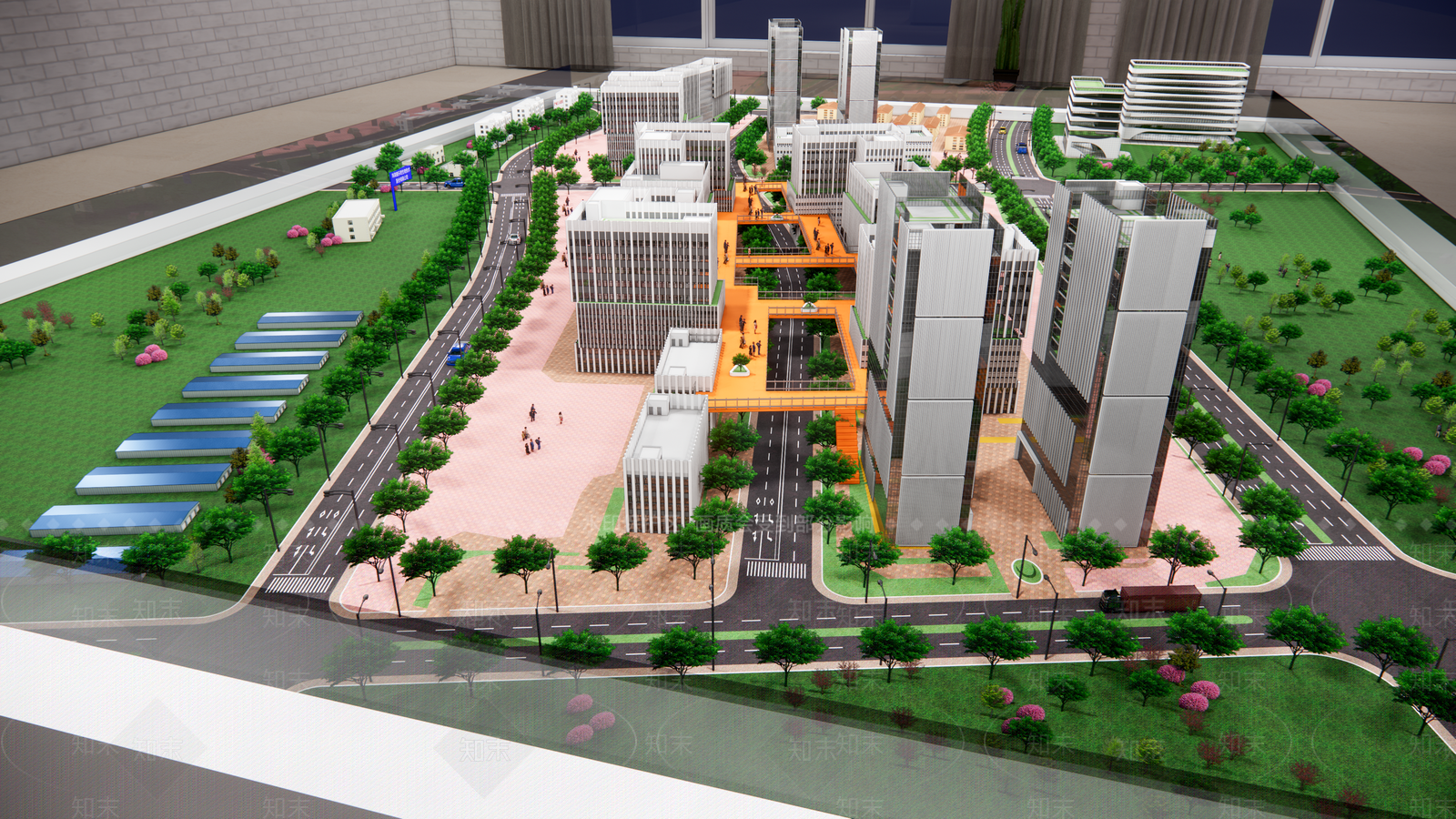 城市商业建筑群沙盘SU模型下载【ID:1161780834】