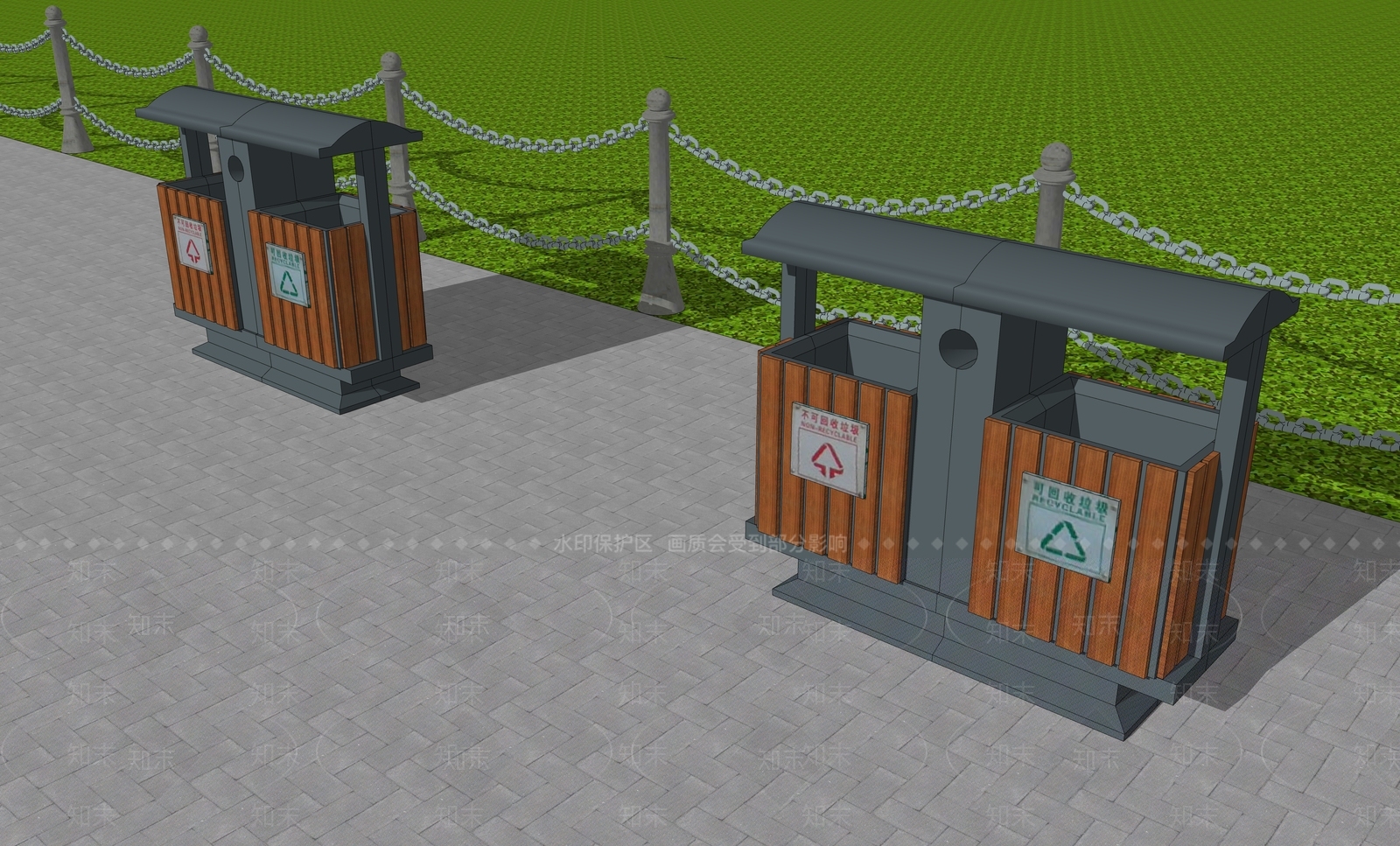 现代分类垃圾桶SU模型下载【ID:1161783231】