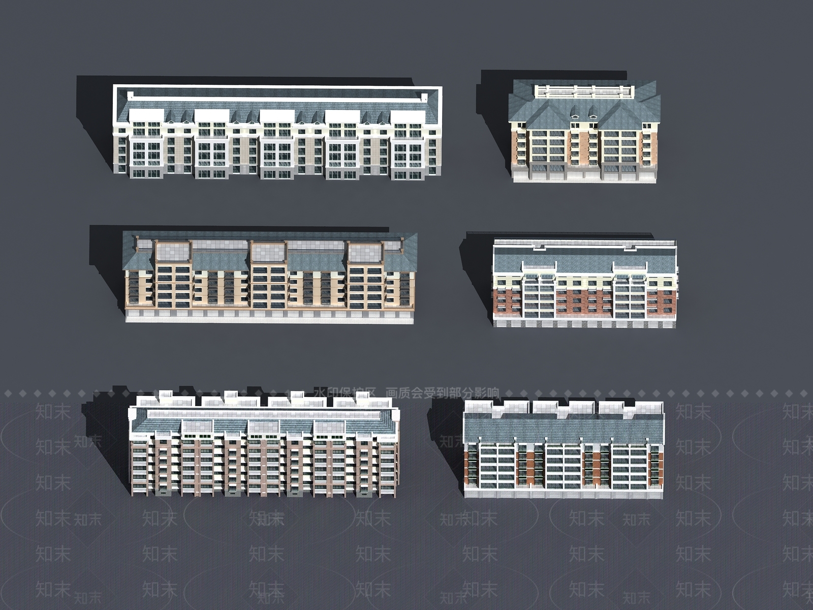 现代多层住宅建筑SU模型下载【ID:1161783688】