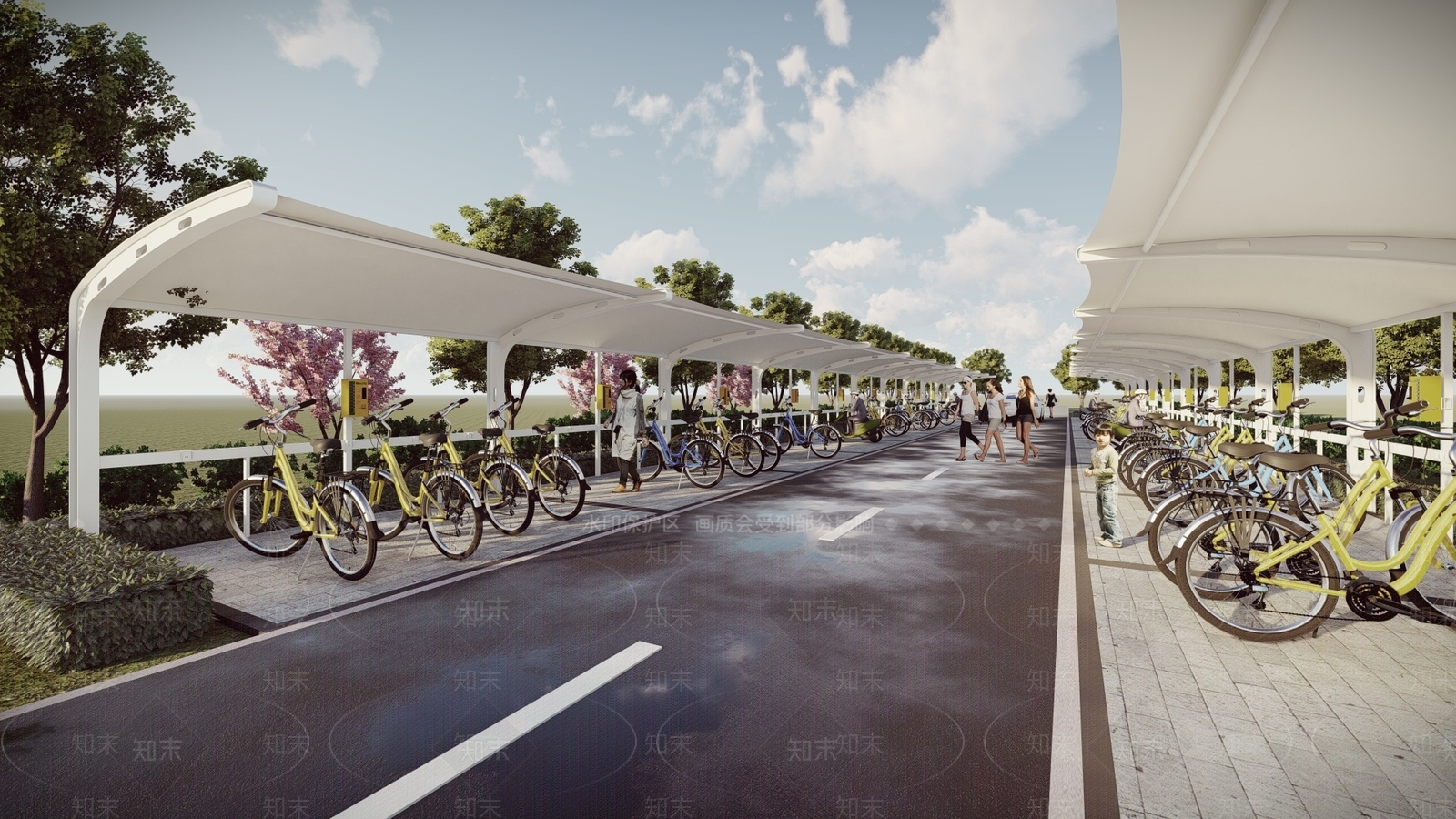 现代停车棚SU模型下载【ID:1161785974】