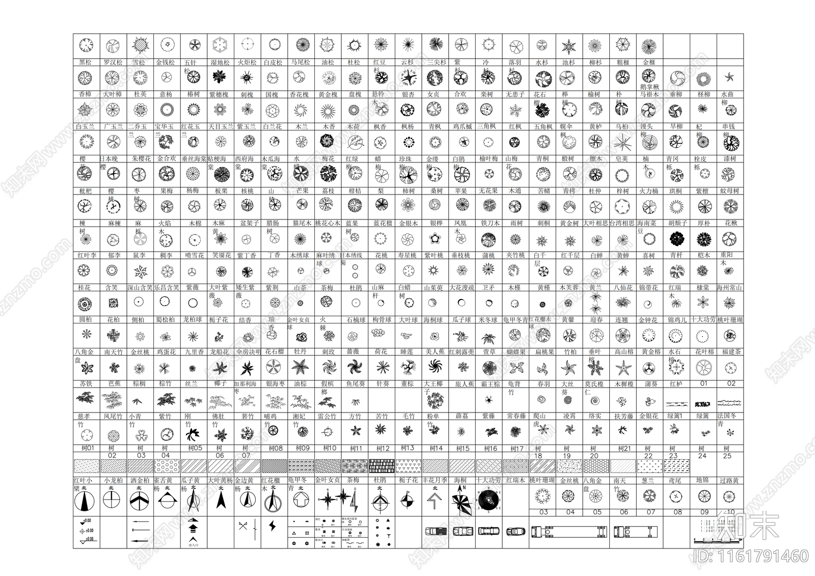 树木图例施工图下载【ID:1161791460】