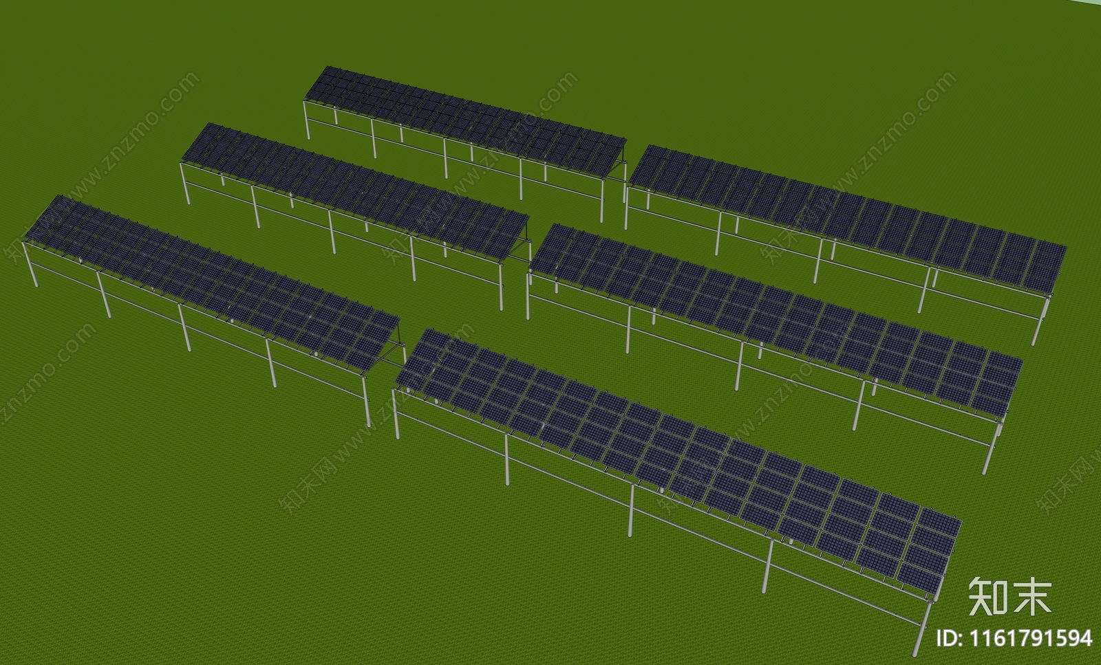 太阳能光伏板SU模型下载【ID:1161791594】
