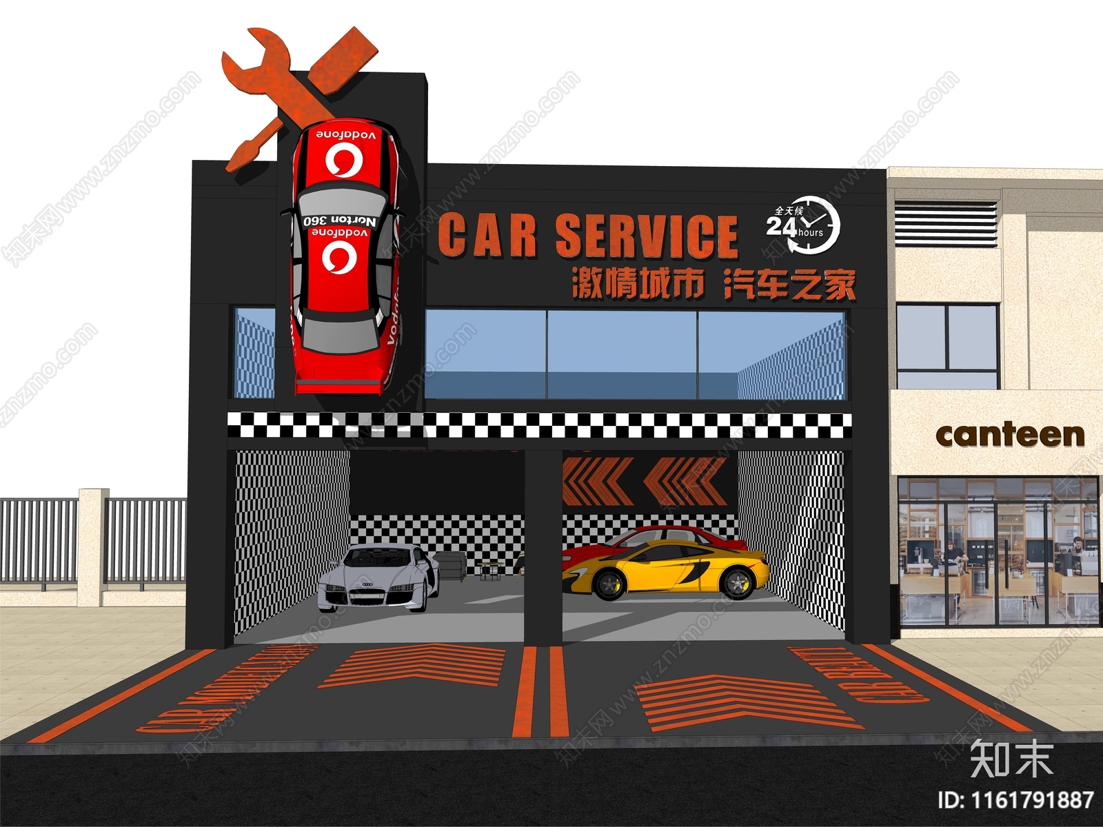 现代汽车4S店门头SU模型下载【ID:1161791887】